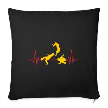 Heartbeat Parkour Wallflip | Colors can be changed - Sofa pillowcase 17,3'' x 17,3'' (45 x 45 cm) - black - Front