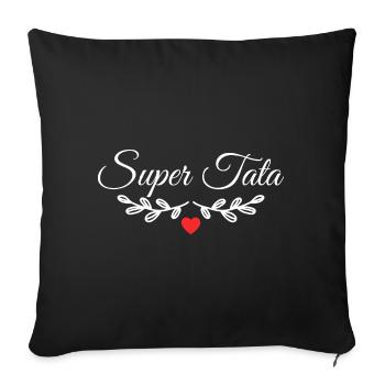 Super Tata - Housse de coussin décorative 45 x 45 cm - noir - Devant