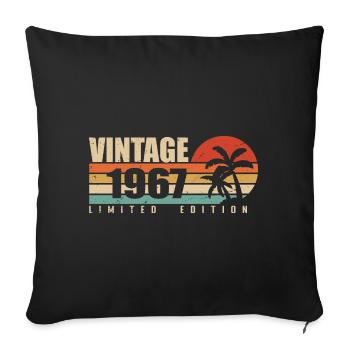 1967 Année d’anniversaire millésime original 1967 - Housse de coussin décorative 45 x 45 cm - noir - Devant