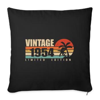 1954 Anniversary year original vintage 1954 - Sofa pillowcase 17,3'' x 17,3'' (45 x 45 cm) - black - Front
