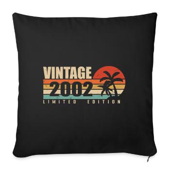2002 Anniversary year original vintage 2002 - Sofa pillowcase 17,3'' x 17,3'' (45 x 45 cm) - black - Front