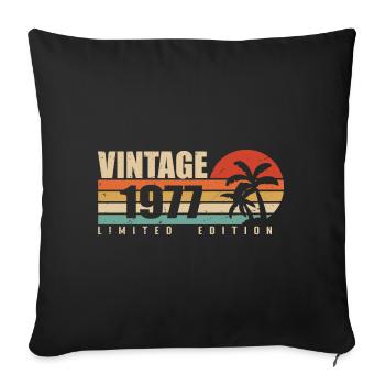 1977 Anniversary year original vintage 1977 - Sofa pillowcase 17,3'' x 17,3'' (45 x 45 cm) - black - Front