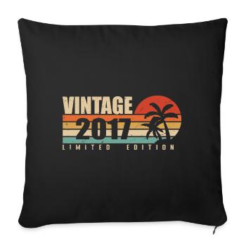 2017 Anniversary year original vintage 2017 - Sofa pillowcase 17,3'' x 17,3'' (45 x 45 cm) - black - Front
