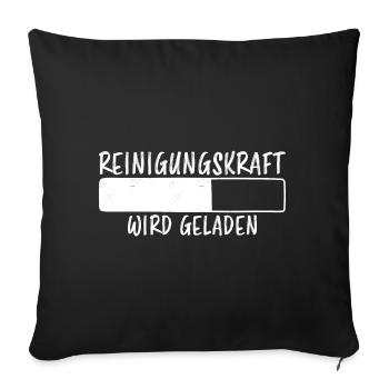 Reinigungskraft Spruch Reinigungskraft Geschenk - Sofakissenbezug 45 x 45 cm - Schwarz - Vorne