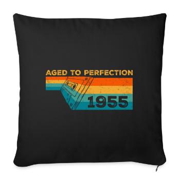 Vintage 1955 - Retro 1955 Birthday Gift - Sofa pillowcase 17,3'' x 17,3'' (45 x 45 cm) - black - Front
