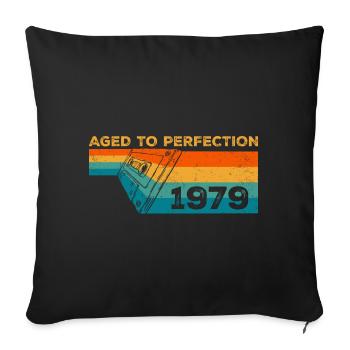 Vintage 1979 - 1979 Retro Birthday Gift - Sofa pillowcase 17,3'' x 17,3'' (45 x 45 cm) - black - Front