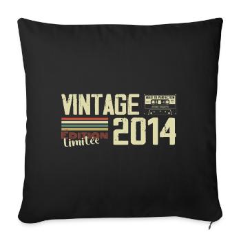2014 Vintage Rétro Cadeau D'anniversaire 2014 - Housse de coussin décorative 45 x 45 cm - noir - Devant