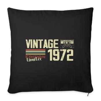 1972 Vintage Retro 1972 Geburtstagsgeschenk - Sofakissenbezug 45 x 45 cm - Schwarz - Vorne