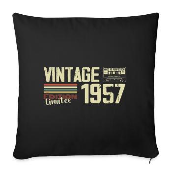 1957 Vintage Retro 1957 Birthday Gift - Sofa pillowcase 17,3'' x 17,3'' (45 x 45 cm) - black - Front