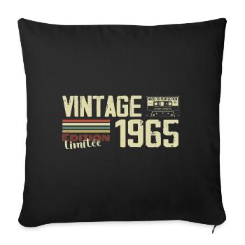 1965 Vintage Retro 1965 Birthday Gift - Sofa pillowcase 17,3'' x 17,3'' (45 x 45 cm) - black - Front
