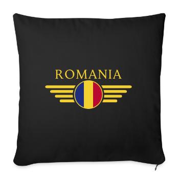 I Love Romania, Elegance Style Design T-Shirt - Sofa pillowcase 17,3'' x 17,3'' (45 x 45 cm) - black - Front