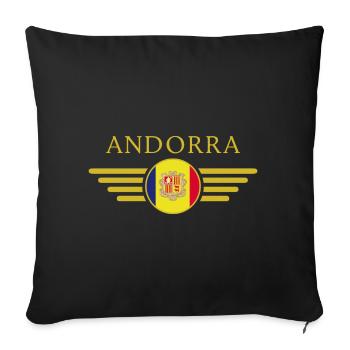 I Love Andorra, Elegance Style Design T-Shirt - Sofa pillowcase 17,3'' x 17,3'' (45 x 45 cm) - black - Front