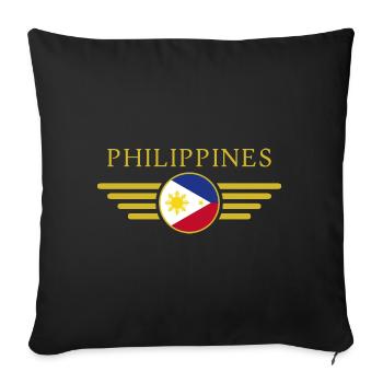I Love Philippines, Elegance Style Design T-Shirt - Sofa pillowcase 17,3'' x 17,3'' (45 x 45 cm) - black - Front