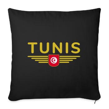 Tunis Design – For Capital City Lovers - Sofa pillowcase 17,3'' x 17,3'' (45 x 45 cm) - black - Front