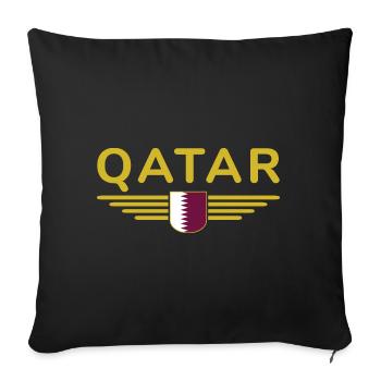 Qatar Design – Exclusive and Modern - Sofa pillowcase 17,3'' x 17,3'' (45 x 45 cm) - black - Front