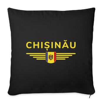 Chișinău T-Shirt – Love for the Capital - Sofa pillowcase 17,3'' x 17,3'' (45 x 45 cm) - black - Front
