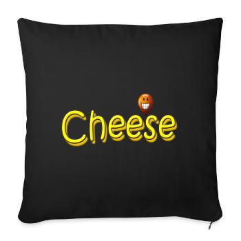 cheese - Sofa pillowcase 17,3'' x 17,3'' (45 x 45 cm) - black - Front