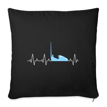Dodgems Lover Heartbeat Amusement Park Bumper Cars - Sofa pillowcase 17,3'' x 17,3'' (45 x 45 cm) - black - Front