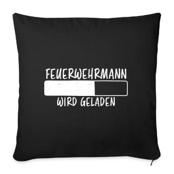 Feuerwehrmann Spruch Lustiges Feuerwehr Geschenk - Sofakissenbezug 45 x 45 cm - Schwarz - Vorne