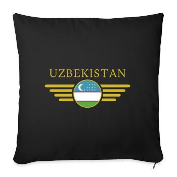 J’aime l’Ouzbékistan, T-shirt design de style élégance - Housse de coussin décorative 45 x 45 cm - noir - Devant