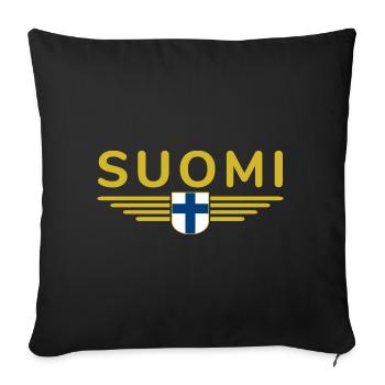 Conception de t-shirts en Finlande – Nordic Style & Nature - Housse de coussin décorative 45 x 45 cm - noir - Devant