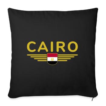 Egypt Cairo Fan Outfit T Shirt Design Fashion - Sofa pillowcase 17,3'' x 17,3'' (45 x 45 cm) - black - Front
