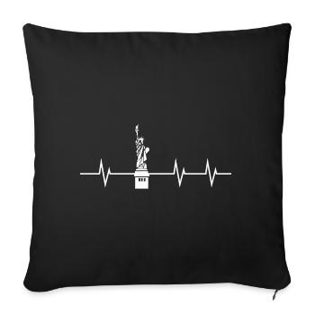 Heartbeat Liberty – My Heart Beats for Freedom - Sofa pillowcase 17,3'' x 17,3'' (45 x 45 cm) - black - Front