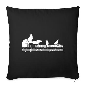 Electric Guitar Birds Nature Music - Sofa pillowcase 17,3'' x 17,3'' (45 x 45 cm) - black - Front
