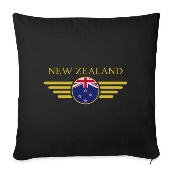J’aime la Nouvelle-Zélande, T-shirt design de style élégance - Housse de coussin décorative 45 x 45 cm - noir - Devant