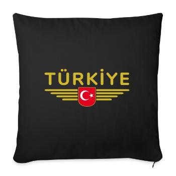 Turkey Türkiye T-Shirt Design Culture & Modernity - Sofa pillowcase 17,3'' x 17,3'' (45 x 45 cm) - black - Front