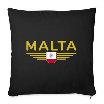 Malta T-Shirt – For Island Fans - Sofa pillowcase 17,3'' x 17,3'' (45 x 45 cm) - black - Front