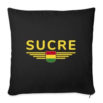 Sucre Bolivia Fans T-Shirt Design - Housse de coussin décorative 45 x 45 cm - noir - Devant