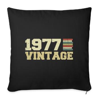 1977 Birthday Gift 1977 Vintage 1977 Gift - Sofa pillowcase 17,3'' x 17,3'' (45 x 45 cm) - black - Front