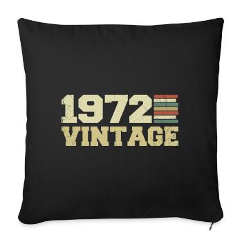 Cadeau 1972 Cadeau Anniversaire 1972 Vintage 1972 - Housse de coussin décorative 45 x 45 cm - noir - Devant