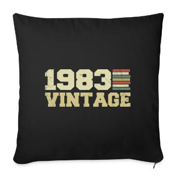 1983 Birthday Gift 1983 Vintage 1983 Gift - Sofa pillowcase 17,3'' x 17,3'' (45 x 45 cm) - black - Front