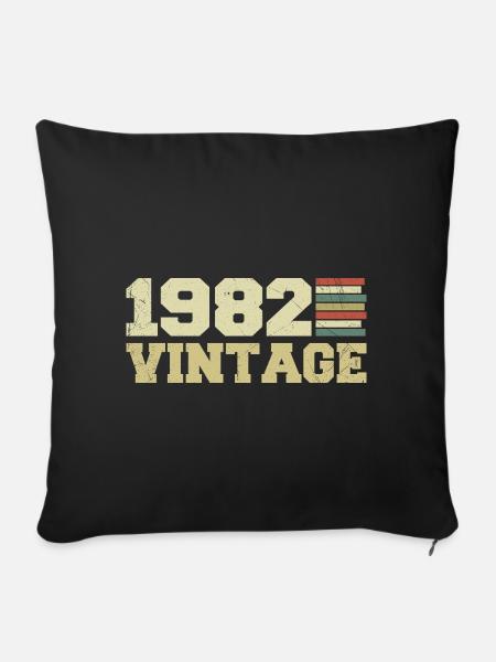 1982 Geburtstagsgeschenk 1982 Jahrgang 1982 Geschenk - Sofakissenbezug 45 x 45 cm - Schwarz