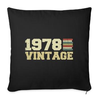 Geschenk 1978 Geburtstagsgeschenk 1978 Jahrgang 1978 - Sofakissenbezug 45 x 45 cm - Schwarz - Vorne