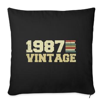1987 Geburtstagsgeschenk 1987 Jahrgang 1987 Geschenk - Sofakissenbezug 45 x 45 cm - Schwarz - Vorne