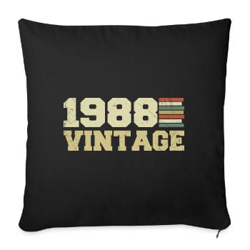 1988 Geburtstagsgeschenk 1988 Jahrgang 1988 Geschenk - Sofakissenbezug 45 x 45 cm - Schwarz - Vorne