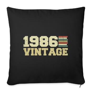 1986 Birthday Gift 1986 Vintage 1986 Gift - Sofa pillowcase 17,3'' x 17,3'' (45 x 45 cm) - black - Front