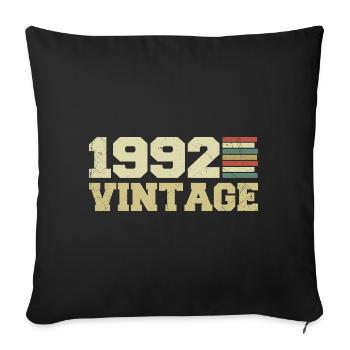 Cadeau 1992 Cadeau Anniversaire 1992 Vintage 1992 - Housse de coussin décorative 45 x 45 cm - noir - Devant