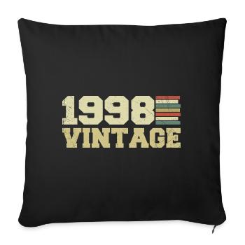 1998 Birthday Gift 1998 Vintage 1998 Gift - Sofa pillowcase 17,3'' x 17,3'' (45 x 45 cm) - black - Front