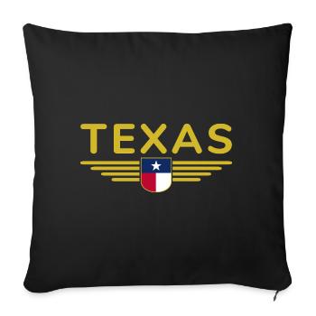 Texas Fan T-Shirt – Lone Star Style - Housse de coussin décorative 45 x 45 cm - noir - Devant