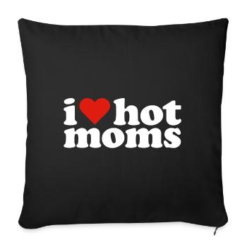 J’aime les mamans chaudes - Housse de coussin décorative 45 x 45 cm - noir - Devant