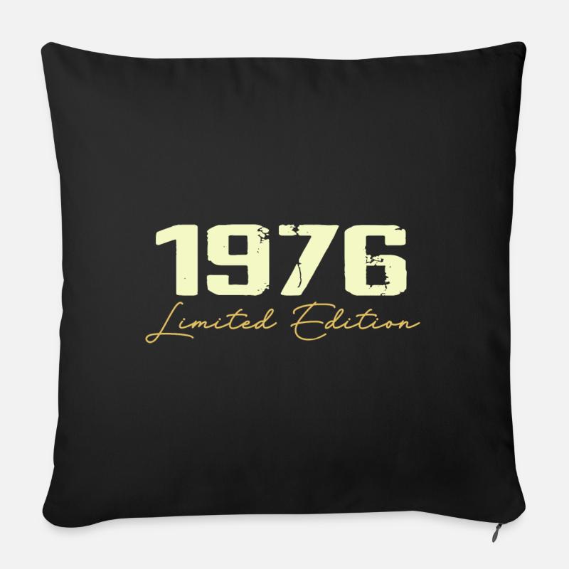 1976 Limitierte Auflage - 1976 Geburtstagsgeschenk - Sofakissenbezug 45 x 45 cm - Schwarz