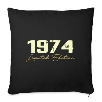 1974 Édition Limitée - 1974 Cadeau D'anniversaire - Housse de coussin décorative 45 x 45 cm - noir - Devant
