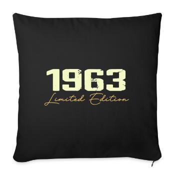 1963 Limited Edition - 1963 Birthday Gift - Sofa pillowcase 17,3'' x 17,3'' (45 x 45 cm) - black - Front
