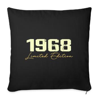1968 Limited Edition - 1968 Birthday Gift - Sofa pillowcase 17,3'' x 17,3'' (45 x 45 cm) - black - Front