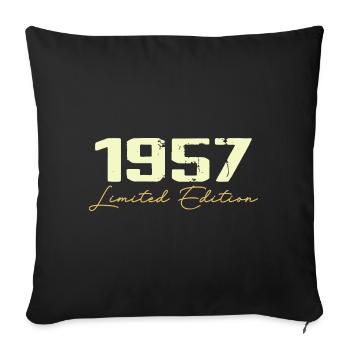 1957 Édition Limitée - 1957 Cadeau D'anniversaire - Housse de coussin décorative 45 x 45 cm - noir - Devant