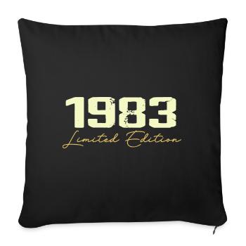 1983 Limited Edition - 1983 Birthday Gift - Sofa pillowcase 17,3'' x 17,3'' (45 x 45 cm) - black - Front